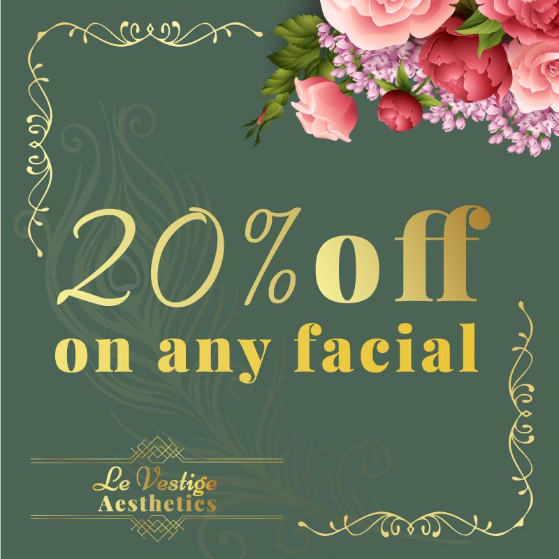 20% off discount on a facial treatment in hanford ca